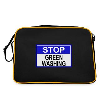 Stop Greenwashing Sign - Retro Bag - black/gold - Back
