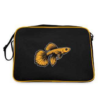 Guppy orange - design pour aquariums et poissons d’ornement - Sac Retro - noir/or - Dos