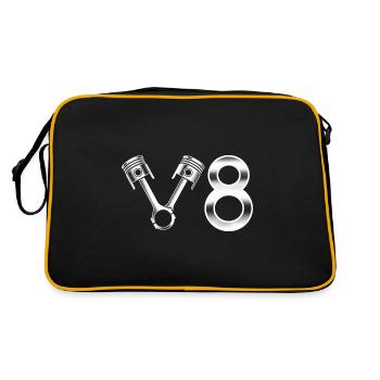 Conception de moteur V8 cylindres pour les fans de muscle car - Sac Retro - noir/or - Dos