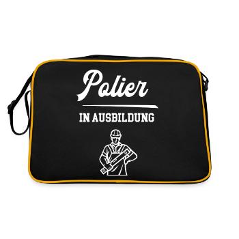 Polier in Ausbildung Polierausbildung Bauleiter - Retro Tasche - Schwarz/Gold - Hinten