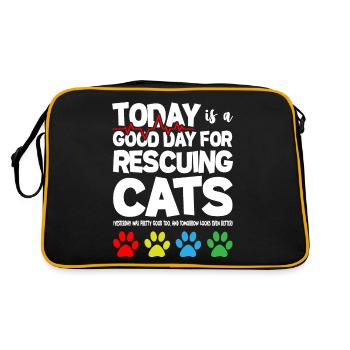 Aujourd’hui est un bon jour pour sauver les chats - Sac Retro - noir/or - Dos
