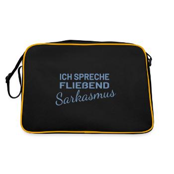 Ich spreche fließend Sarkasmus - Retro Tasche - Schwarz/Gold - Hinten