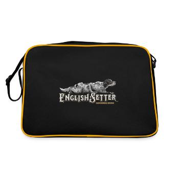 Setter anglais rampant - Sac Retro - noir/or - Dos