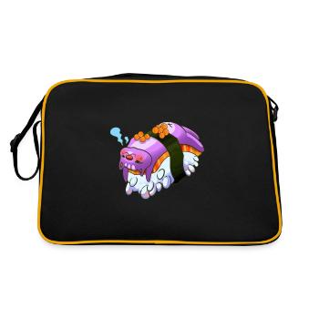 Kawaii Maki Sushi Japonais Drôle de chat - Sac Retro - noir/or - Dos