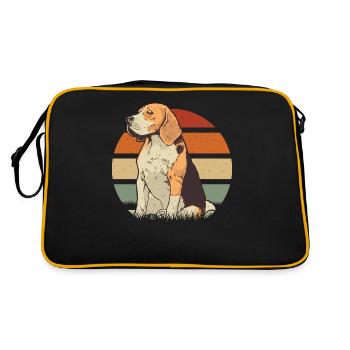 Beagle drawing Beagle dog - Retro Bag - black/gold - Back