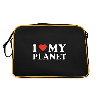 J’aime ma planète - Design - Sac Retro - noir/or - Dos