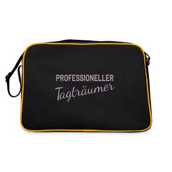 Professioneller Tagträumer - Retro Tasche - Schwarz/Gold - Hinten