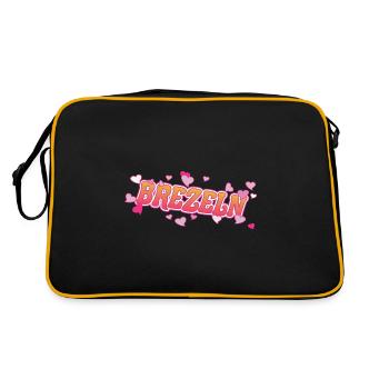 Des bretzels avec un cœur pour les fans de bretzels - Sac Retro - noir/or - Dos