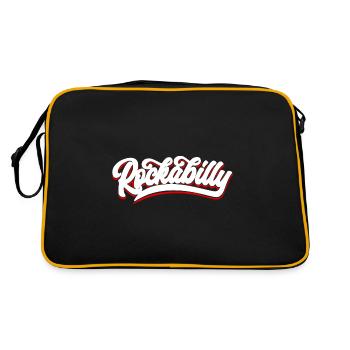 Rockabilly Font Text - Retro Bag - black/gold - Back