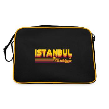 Istanbul - tolles sommerliches Urlaubs Design - Retro Tasche - Schwarz/Gold - Hinten