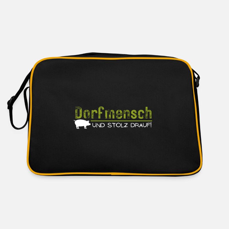 dorf mensch kind stolz drauf spruch geschenk idee Retro Tasche