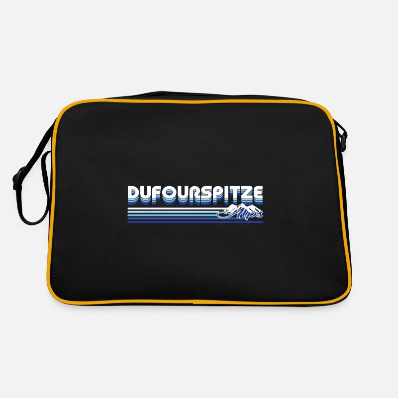 Dufourspitze – König der Schweizer Alpen - Retro Tasche - Schwarz/Gold