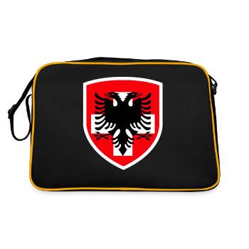 Albanien - Schweiz - Kosovo - Retro Tasche - Schwarz/Gold - Hinten