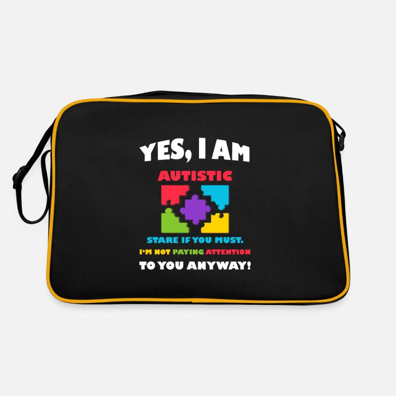 Autistic Autism Awareness - Retro Tasche - Schwarz/Gold