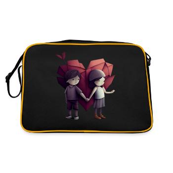 Origami Love – Hands and Hearts - Retro Bag - black/gold - Back