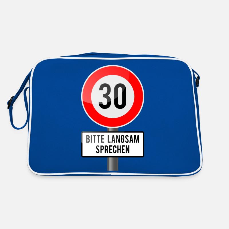 30 Jahre Schild langsam Retro Tasche