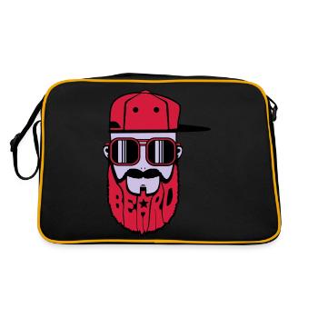 logo beard hiphop - Sac Retro - noir/or - Dos