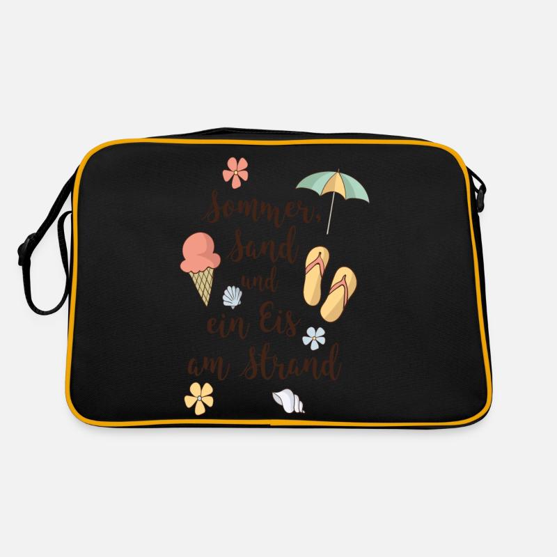 Strand - Retro Tasche - Schwarz/Gold