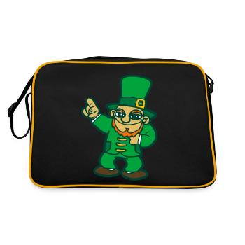irland st patrick leprechaun irish comics fun - Retro Bag - black/gold - Back
