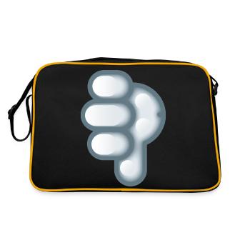 Smiley Hand Signal Down - Retro Bag - black/gold - Back