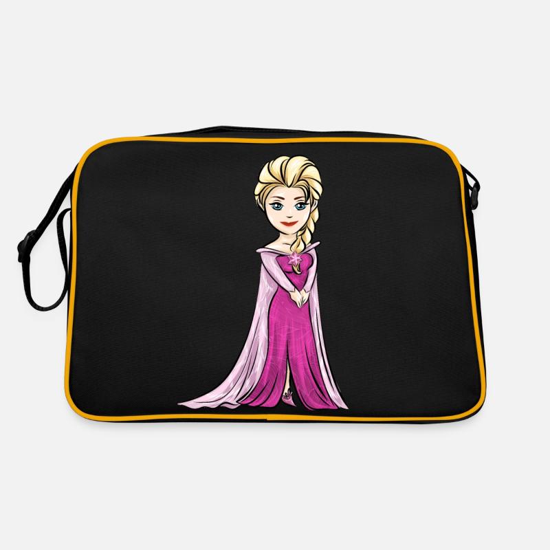 Cadeau de reine de glace robe princesse Piink - Sac Retro - noir/or