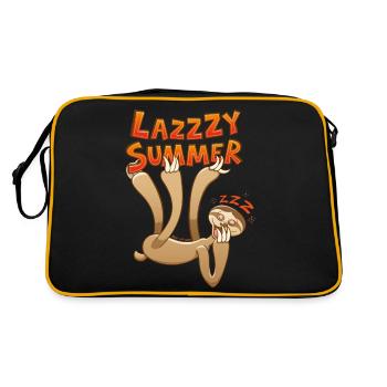 Sleepy sloth yawning and enjoying a lazy summer - Retro Bag - black/gold - Back
