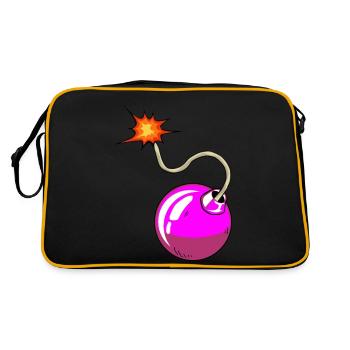 bomb meche drawing flame - Retro Bag - black/gold - Back