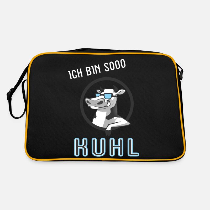 Ich bin so cool. Kuhl, Kuh - Retro Tasche - Schwarz/Gold