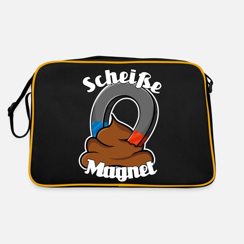 Scheißemagnet - Retro Tasche - Schwarz/Gold