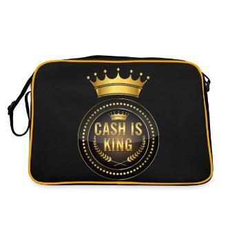 Bargeld ist König - Retro Tasche - Schwarz/Gold - Hinten