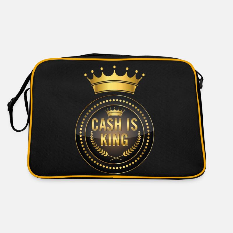 L’argent comptant est roi - Sac Retro - noir/or