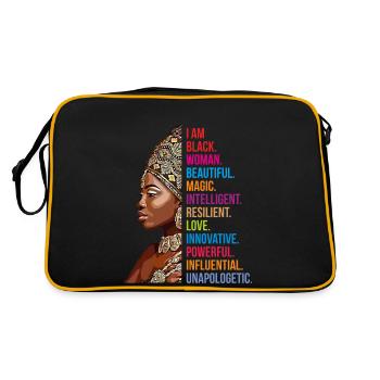 JE SUIS UNE FEMME NOIRE AFRO-AMÉRICAINE - Sac Retro - noir/or - Dos