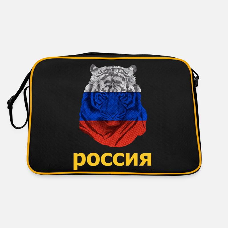 Tigre russe en Russie Drapeau russe fort Sac Retro