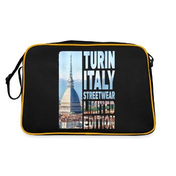 Turin Turin Turin Italie Ville Skyline Accueil Amour - Sac Retro - noir/or - Dos