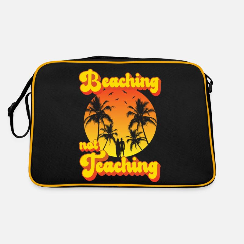 Beaching not Teaching Retro Tasche
