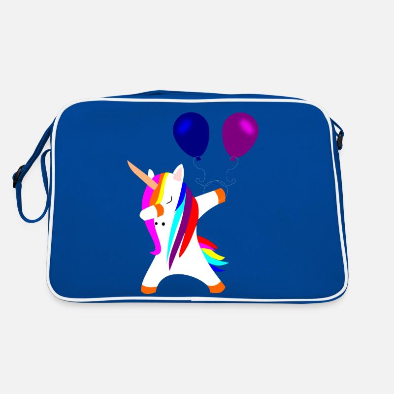 dabbing uncorn Einhorn Einhörner mit Luftballons Retro Tasche