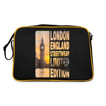 Londres Angleterre UK City Skyline Big Ben Streetwear - Sac Retro - noir/or - Dos