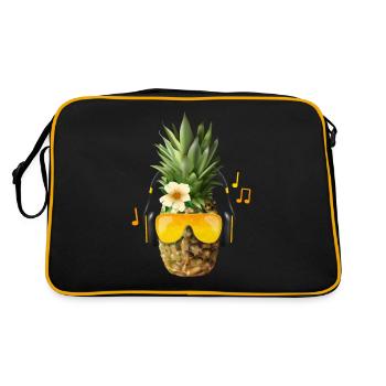 Fat Pineapple Beats - T-Shirt Motif d’été - Sac Retro - noir/or - Dos