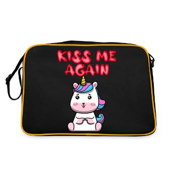 Kiss me again - Retro Tasche - Schwarz/Gold - Hinten
