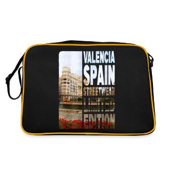 Valence Espagne Ville Skyline Accueil Amour - Sac Retro - noir/or - Dos
