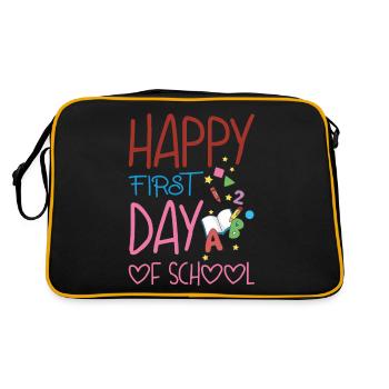 Happy first day of school - Retro Bag - black/gold - Back