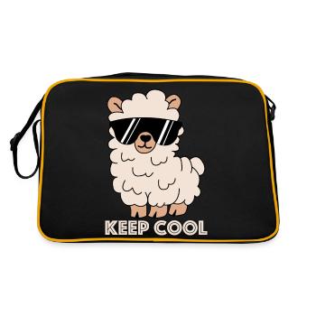 Keep Cool | Lama, funny pictures, funny sayings - Retro Bag - black/gold - Back