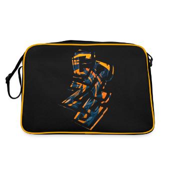 crazy face face happy cartoon happy face - Retro Bag - black/gold - Back