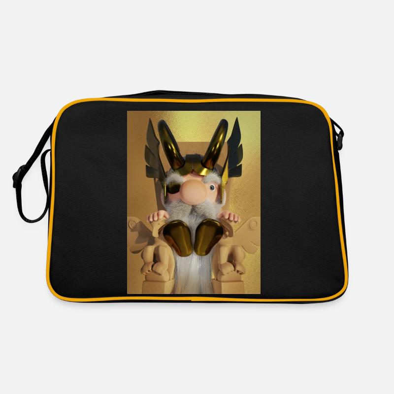 XList Wikingergott Odin - Retro Tasche - Schwarz/Gold