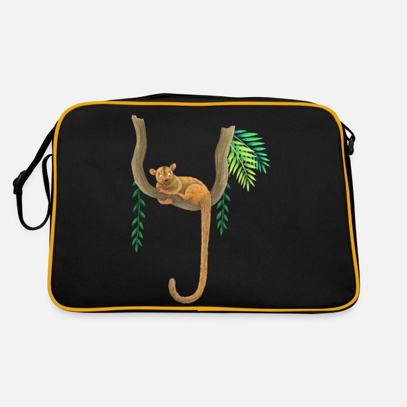 kleiner Wickelbär - Retro Tasche - Schwarz/Gold