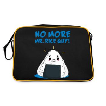 Funny No More Rice Guy - Retro Tasche - Schwarz/Gold - Hinten