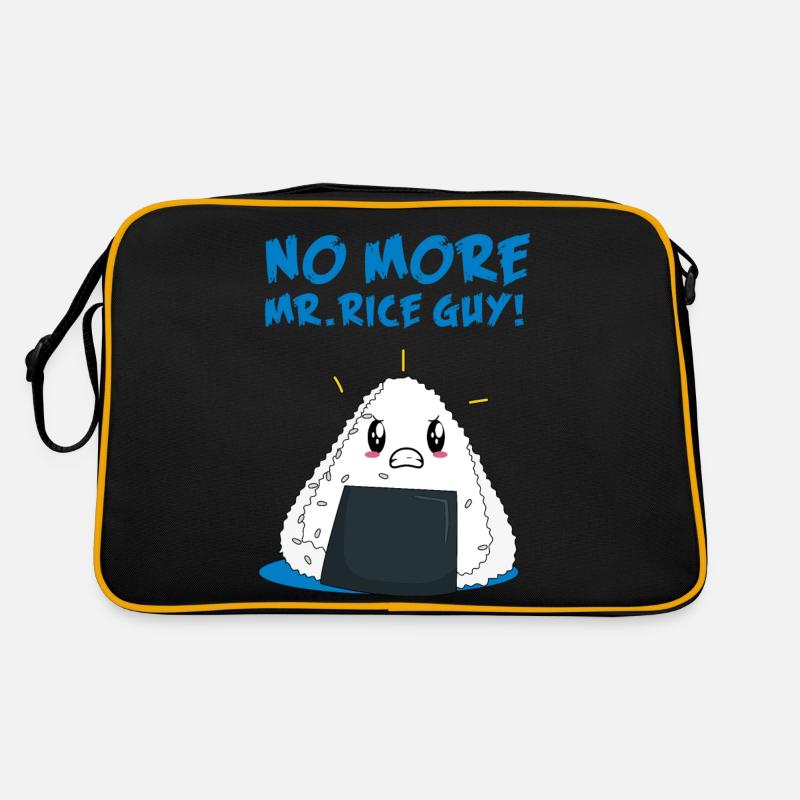 Funny No More Rice Guy - Retro Bag - black/gold