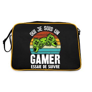 je suis un gamer - Sac Retro - noir/or - Dos