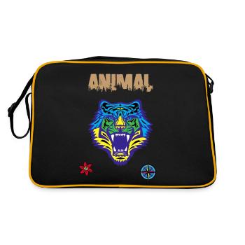 Bengalische Tiger-Kratzkralle - Retro Tasche - Schwarz/Gold - Hinten