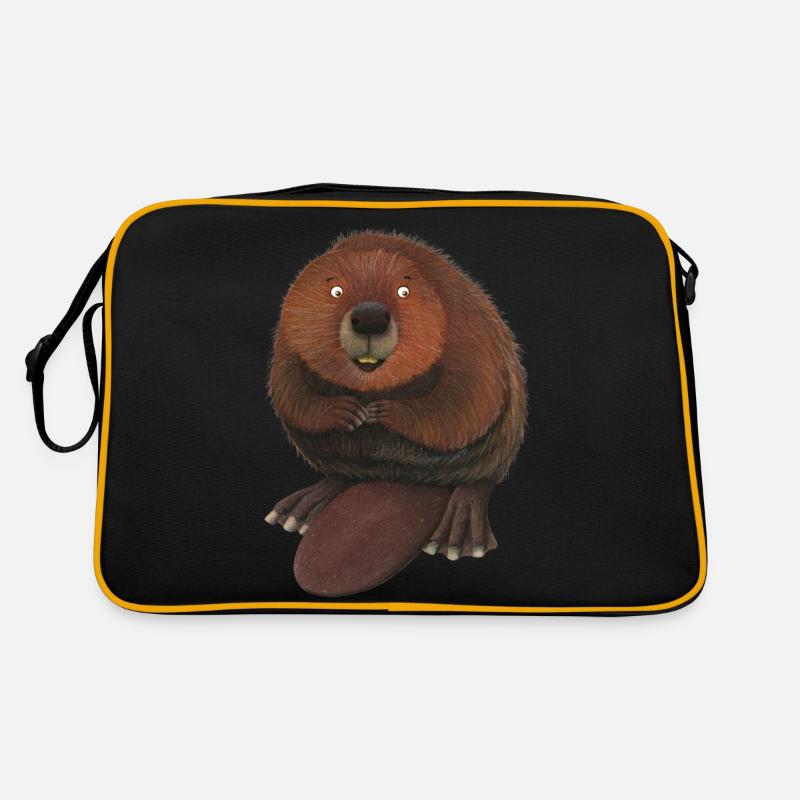 lustiger Biber Retro Tasche